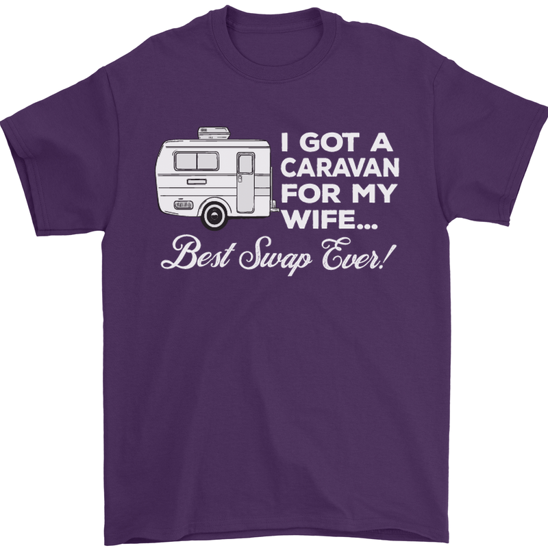 A Caravan for My Wife Funny Caravanning Mens T-Shirt Cotton Gildan Purple