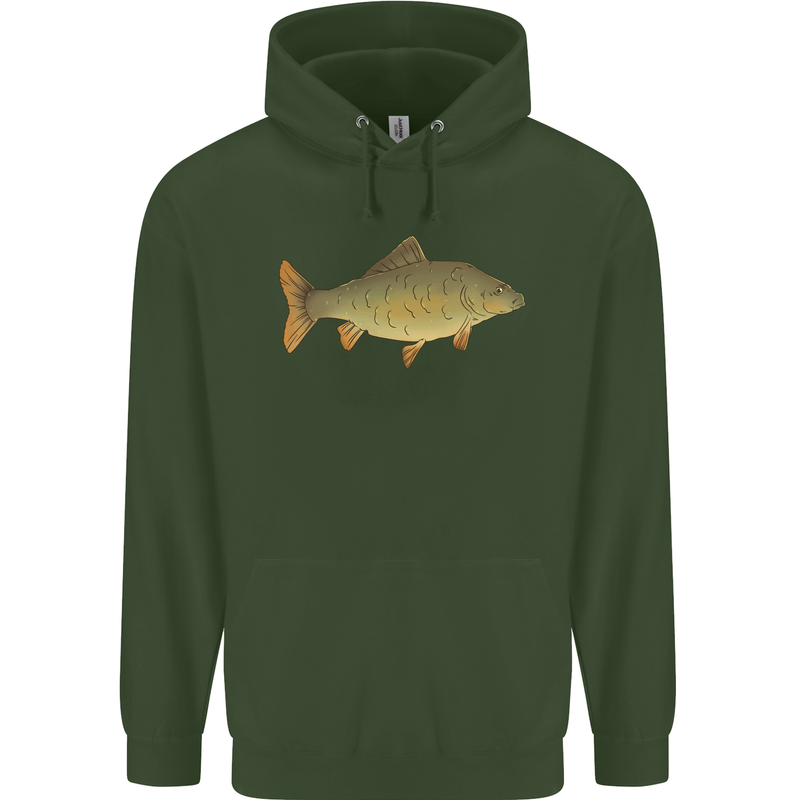 A Carp Fish Fishing Fisherman Childrens Kids Hoodie Forest Green