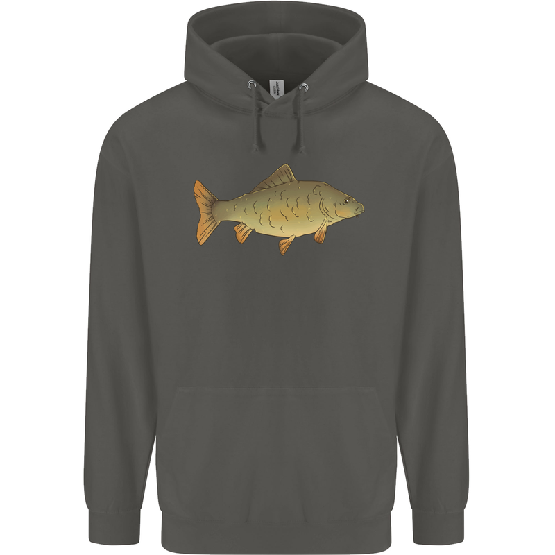 A Carp Fish Fishing Fisherman Childrens Kids Hoodie Storm Grey
