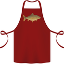 A Carp Fish Fishing Fisherman Cotton Apron 100% Organic Maroon