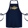 A Carp Fish Fishing Fisherman Cotton Apron 100% Organic Navy Blue