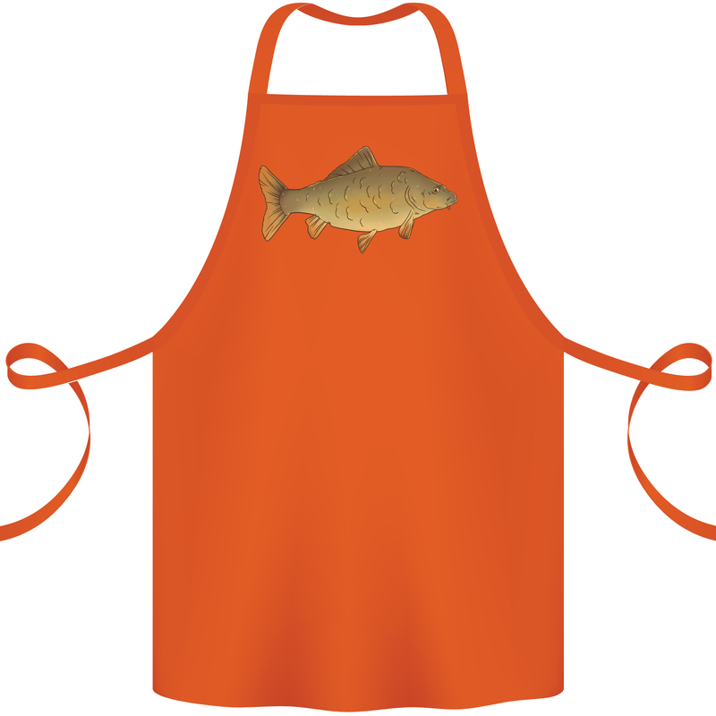 A Carp Fish Fishing Fisherman Cotton Apron 100% Organic Orange