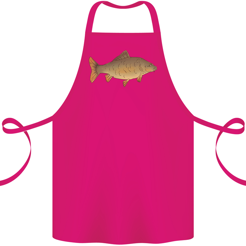 A Carp Fish Fishing Fisherman Cotton Apron 100% Organic Pink