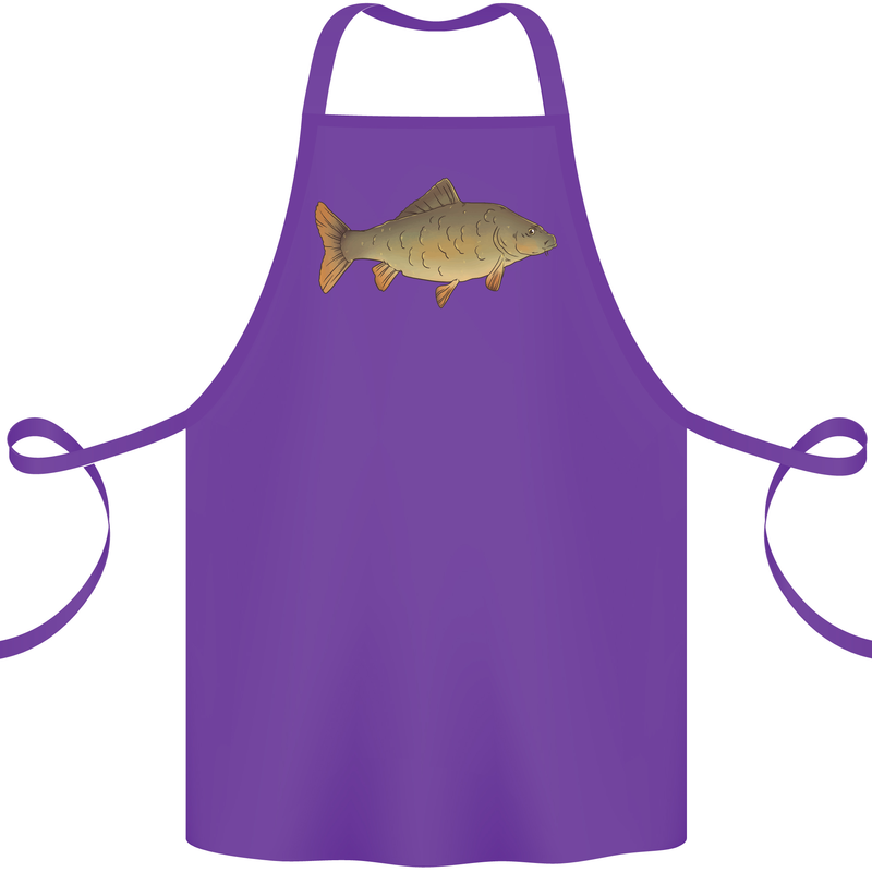 A Carp Fish Fishing Fisherman Cotton Apron 100% Organic Purple