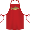 A Carp Fish Fishing Fisherman Cotton Apron 100% Organic Red