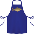 A Carp Fish Fishing Fisherman Cotton Apron 100% Organic Royal Blue