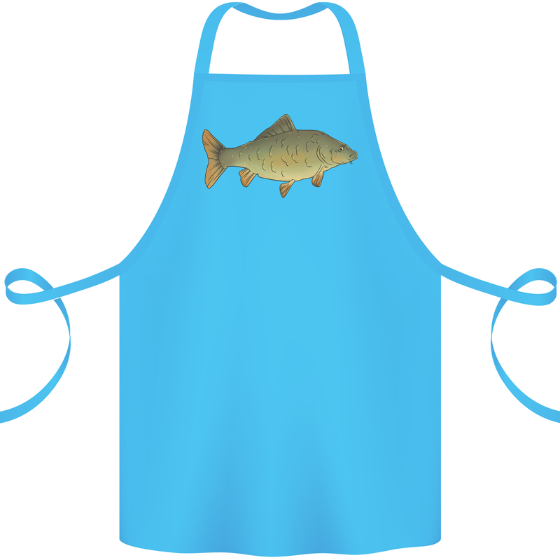 A Carp Fish Fishing Fisherman Cotton Apron 100% Organic Turquoise