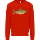 A Carp Fish Fishing Fisherman Kids Sweatshirt Jumper Bright Red