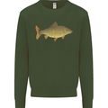 A Carp Fish Fishing Fisherman Kids Sweatshirt Jumper Forest Green