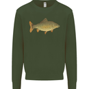 A Carp Fish Fishing Fisherman Kids Sweatshirt Jumper Forest Green