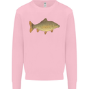 A Carp Fish Fishing Fisherman Kids Sweatshirt Jumper Light Pink