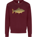 A Carp Fish Fishing Fisherman Kids Sweatshirt Jumper Maroon