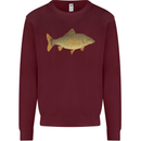A Carp Fish Fishing Fisherman Kids Sweatshirt Jumper Maroon
