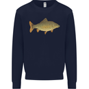 A Carp Fish Fishing Fisherman Kids Sweatshirt Jumper Navy Blue