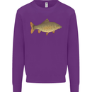 A Carp Fish Fishing Fisherman Kids Sweatshirt Jumper Purple