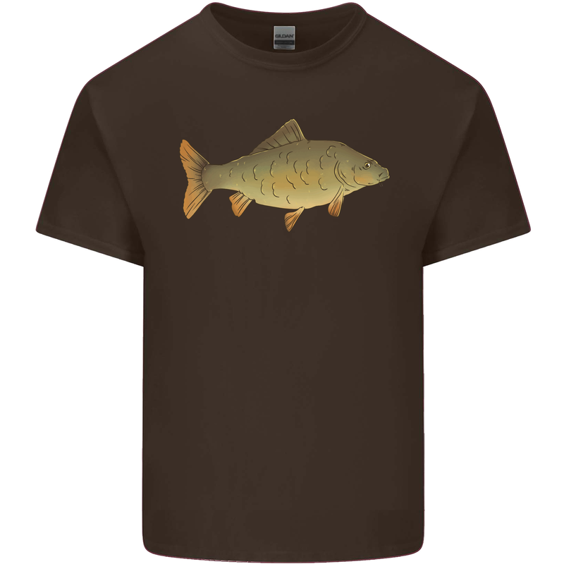 A Carp Fish Fishing Fisherman Kids T-Shirt Childrens Chocolate