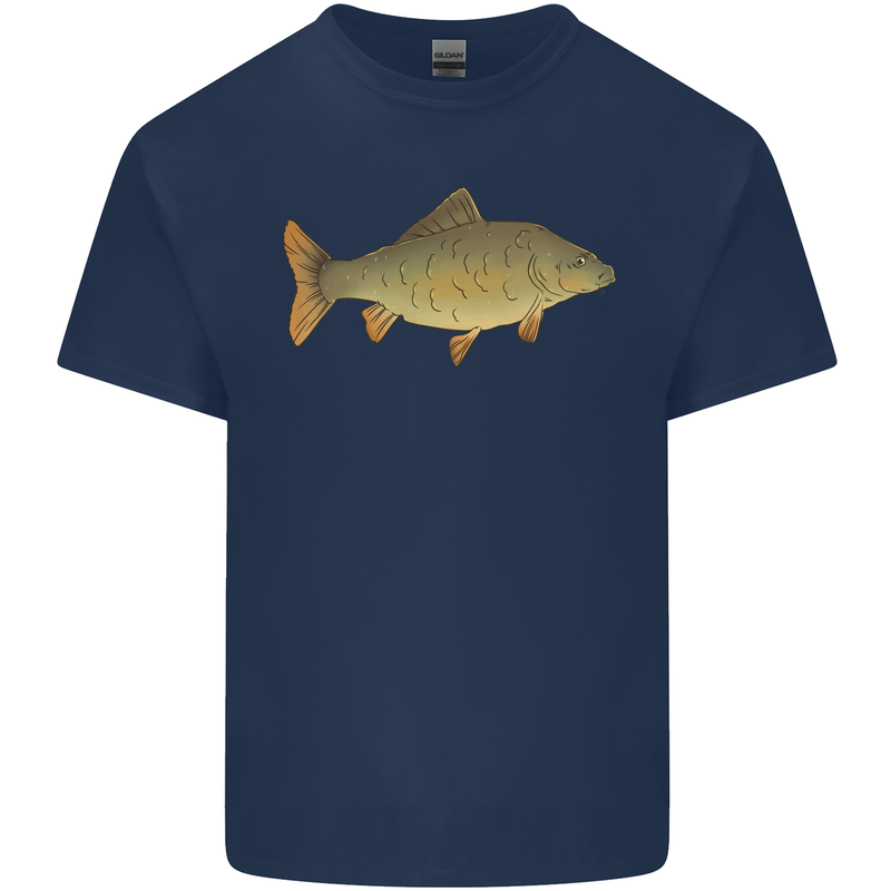 A Carp Fish Fishing Fisherman Kids T-Shirt Childrens Navy Blue