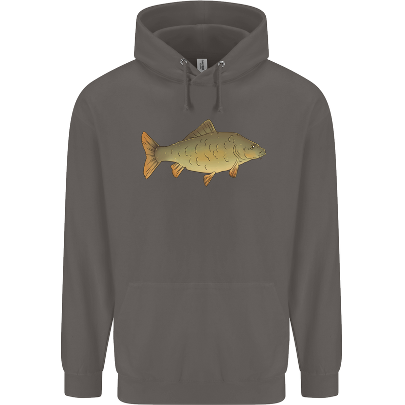 A Carp Fish Fishing Fisherman Mens 80% Cotton Hoodie Charcoal