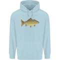 A Carp Fish Fishing Fisherman Mens 80% Cotton Hoodie Light Blue