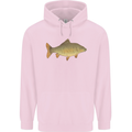 A Carp Fish Fishing Fisherman Mens 80% Cotton Hoodie Light Pink
