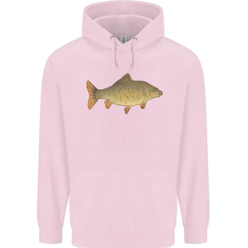 A Carp Fish Fishing Fisherman Mens 80% Cotton Hoodie Light Pink