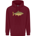 A Carp Fish Fishing Fisherman Mens 80% Cotton Hoodie Maroon