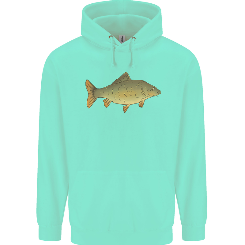 A Carp Fish Fishing Fisherman Mens 80% Cotton Hoodie Peppermint