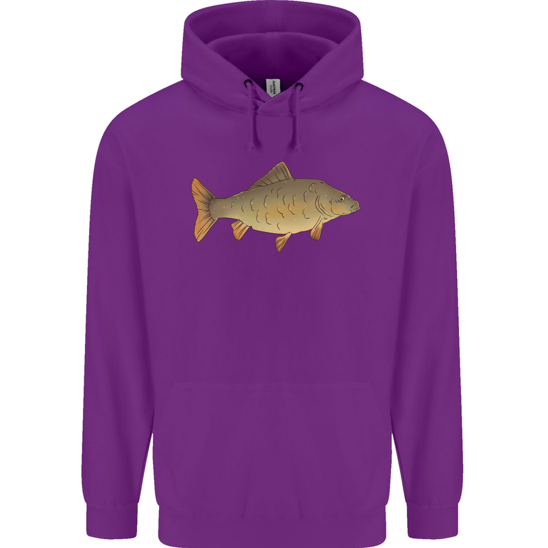 A Carp Fish Fishing Fisherman Mens 80% Cotton Hoodie Purple