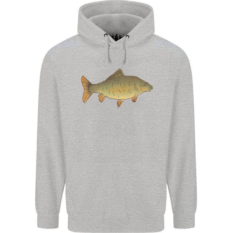 A Carp Fish Fishing Fisherman Mens 80% Cotton Hoodie Sports Grey
