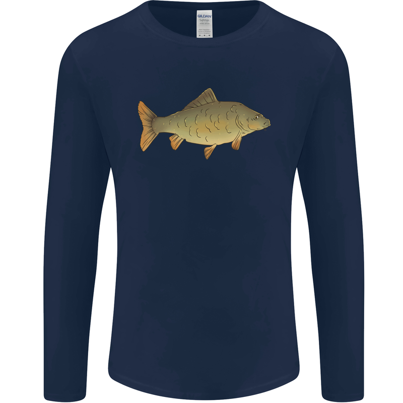 A Carp Fish Fishing Fisherman Mens Long Sleeve T-Shirt Navy Blue