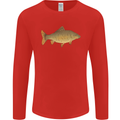 A Carp Fish Fishing Fisherman Mens Long Sleeve T-Shirt Red