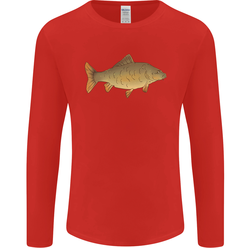 A Carp Fish Fishing Fisherman Mens Long Sleeve T-Shirt Red