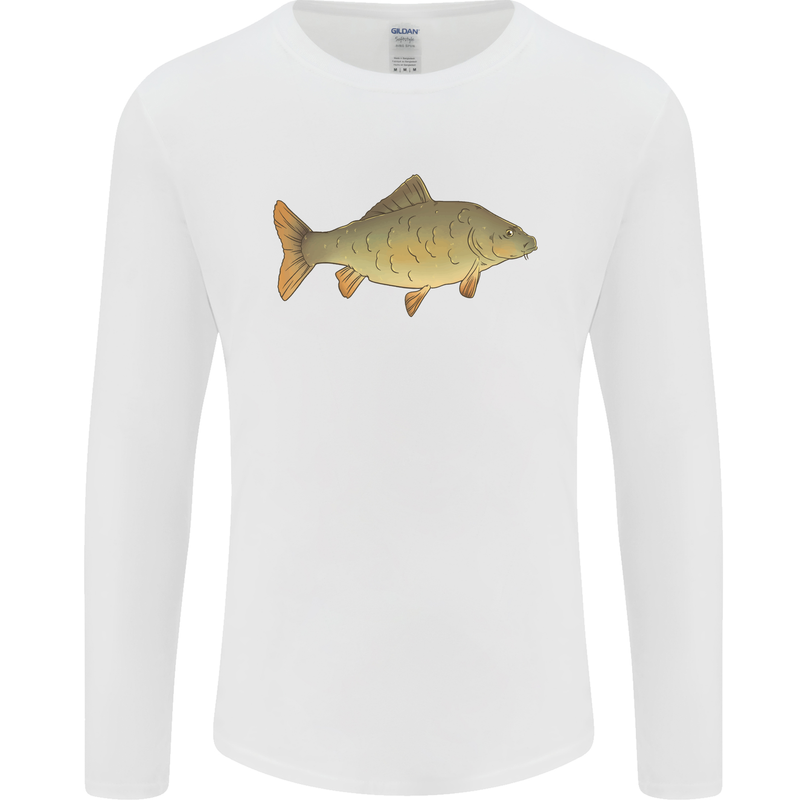 A Carp Fish Fishing Fisherman Mens Long Sleeve T-Shirt White