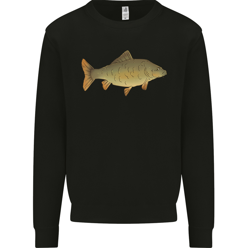 A Carp Fish Fishing Fisherman Mens Sweatshirt Jumper Black