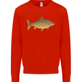 A Carp Fish Fishing Fisherman Mens Sweatshirt Jumper Bright Red