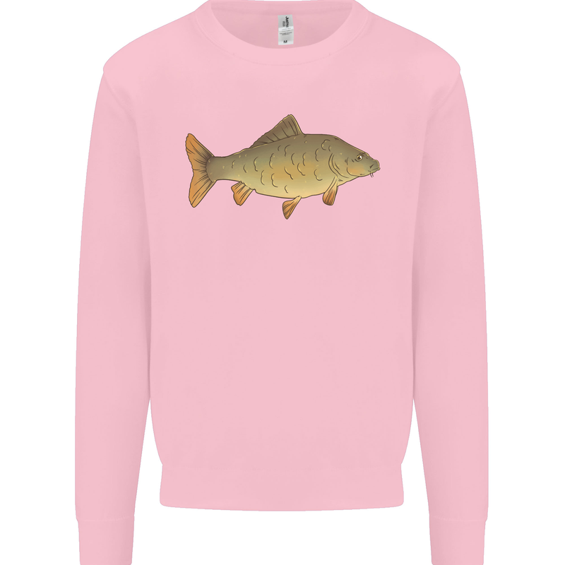 A Carp Fish Fishing Fisherman Mens Sweatshirt Jumper Light Pink