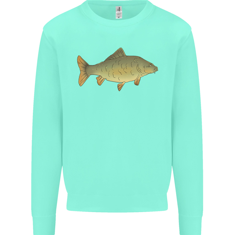 A Carp Fish Fishing Fisherman Mens Sweatshirt Jumper Peppermint