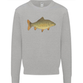 A Carp Fish Fishing Fisherman Mens Sweatshirt Jumper Sports Grey
