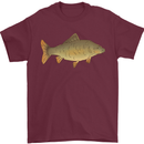 A Carp Fish Fishing Fisherman Mens T-Shirt 100% Cotton Maroon