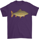 A Carp Fish Fishing Fisherman Mens T-Shirt 100% Cotton Purple