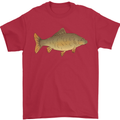 A Carp Fish Fishing Fisherman Mens T-Shirt 100% Cotton Red