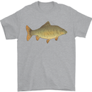 A Carp Fish Fishing Fisherman Mens T-Shirt 100% Cotton Sports Grey