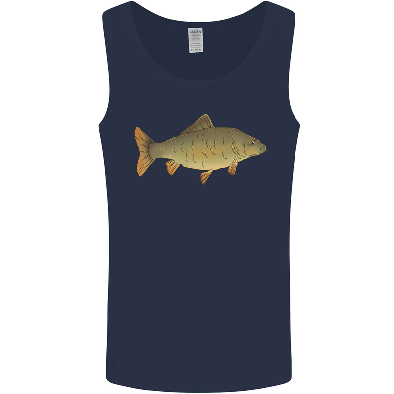 A Carp Fish Fishing Fisherman Mens Vest Tank Top Navy Blue