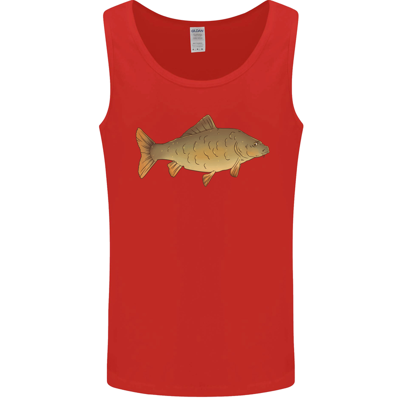 A Carp Fish Fishing Fisherman Mens Vest Tank Top Red