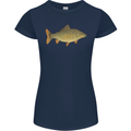 A Carp Fish Fishing Fisherman Womens Petite Cut T-Shirt Navy Blue