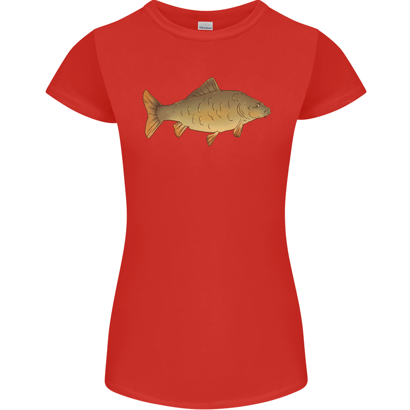 A Carp Fish Fishing Fisherman Womens Petite Cut T-Shirt Red