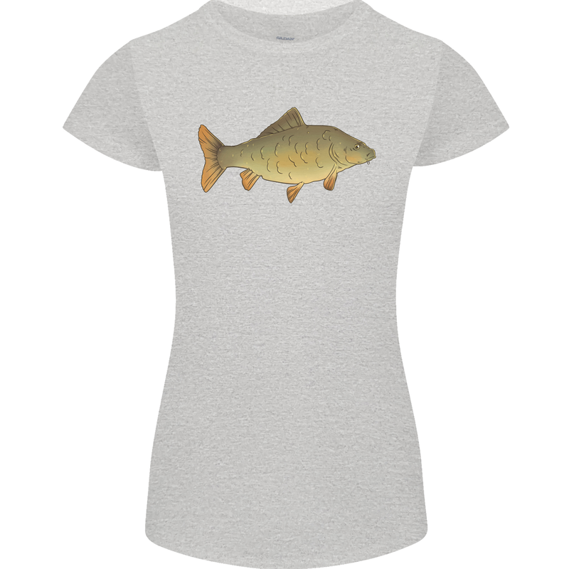 A Carp Fish Fishing Fisherman Womens Petite Cut T-Shirt Sports Grey