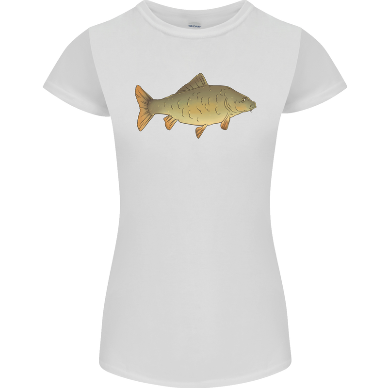 A Carp Fish Fishing Fisherman Womens Petite Cut T-Shirt White