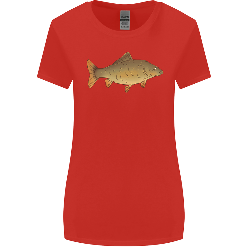 A Carp Fish Fishing Fisherman Womens Wider Cut T-Shirt Red