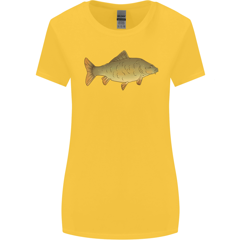 A Carp Fish Fishing Fisherman Womens Wider Cut T-Shirt Yellow